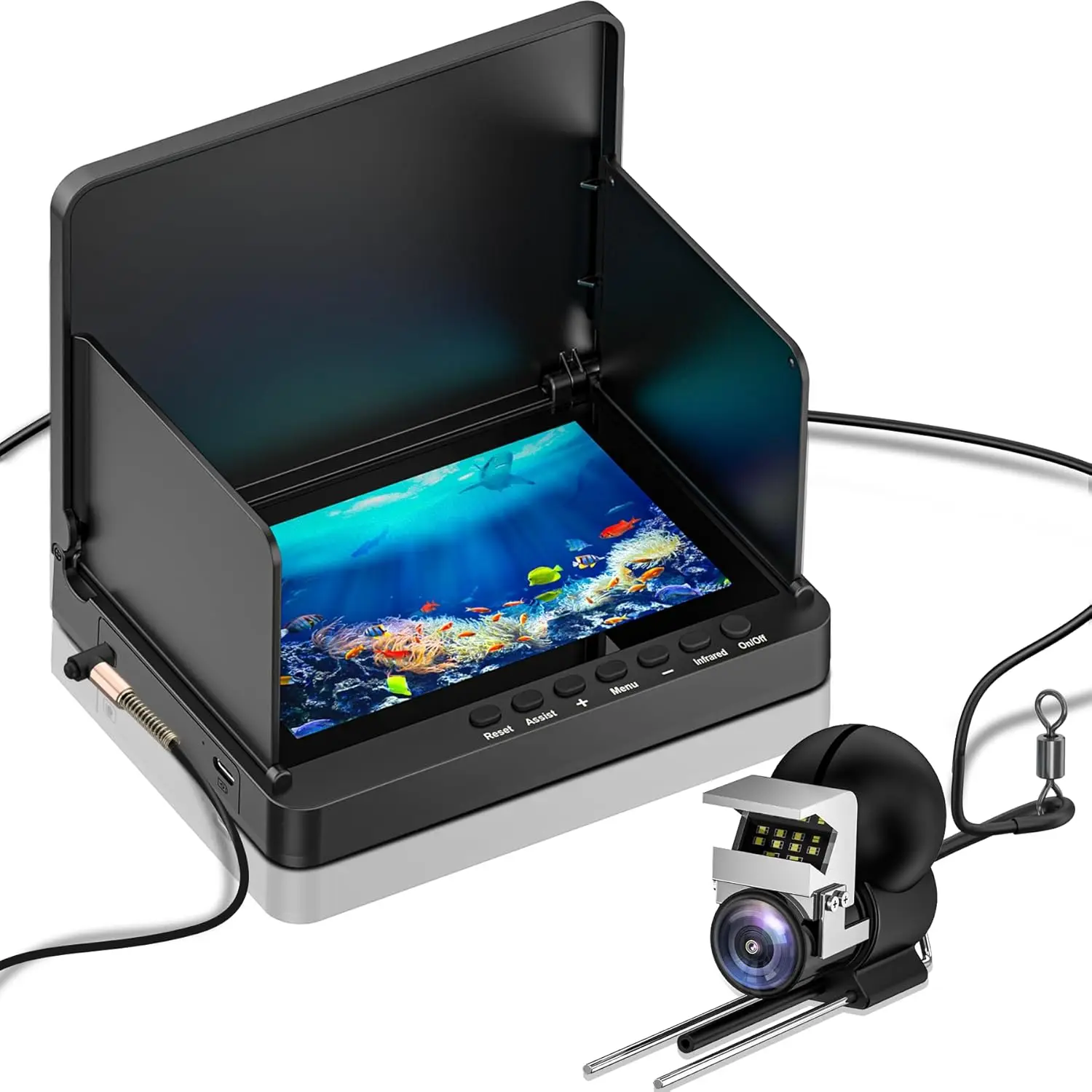 Fish Finder Portable - Onderwaterviscamera, viscamera met infrarood nachtzichtlicht, draagbare
