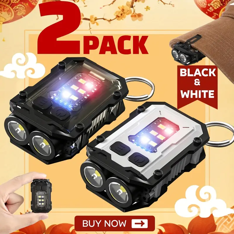 Fishing Light - Clip-On zaklamp Oplaadbare Mini EDC-sleutelhangerzaklamp, compacte