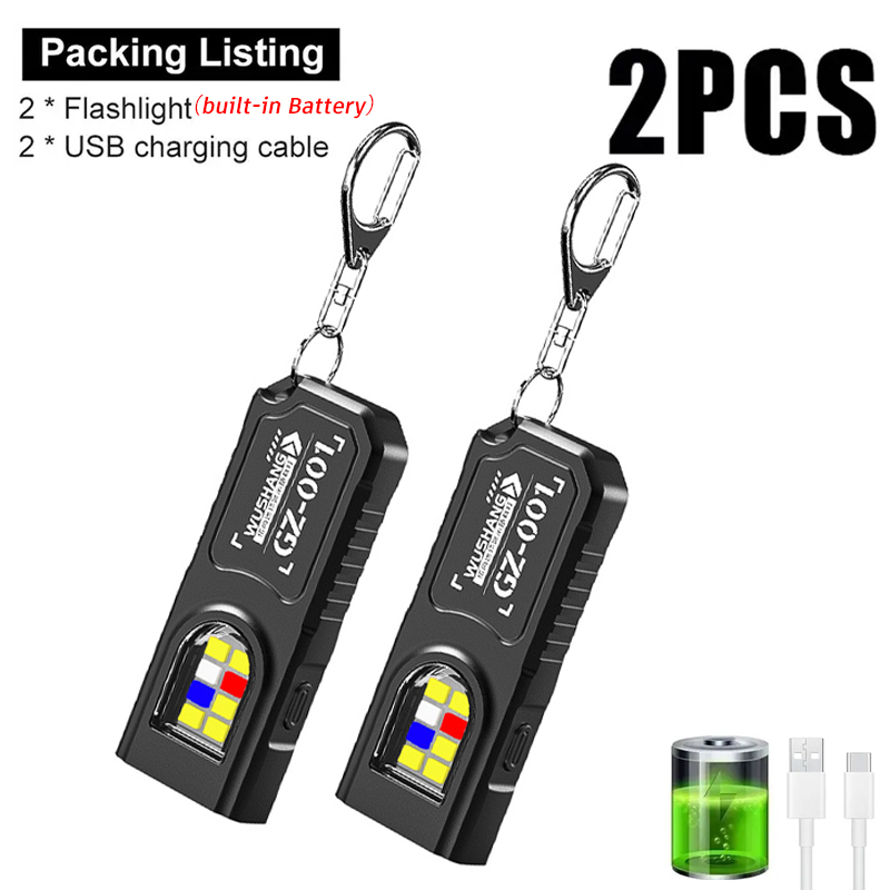 Fishing Light - Multifunctionele sleutelhangerzaklamp USB oplaadbare mini-zaklamp met