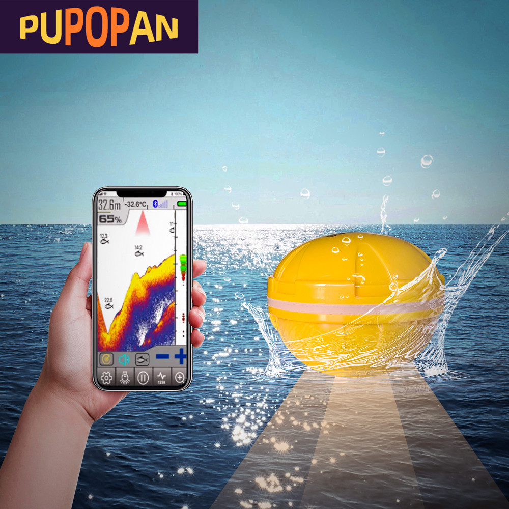 Fishing Depth Finder - PUPOPAN 100M Gloednieuwe Smart Telefoon Fishfinder