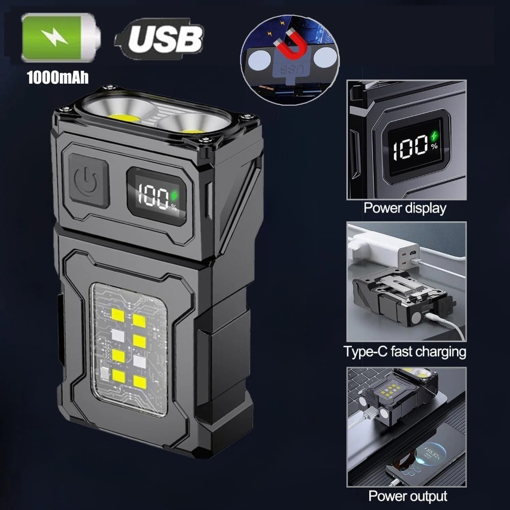 Fishing Light - 180 ° Draaibare LED-zaklamp USB oplaadbaar
