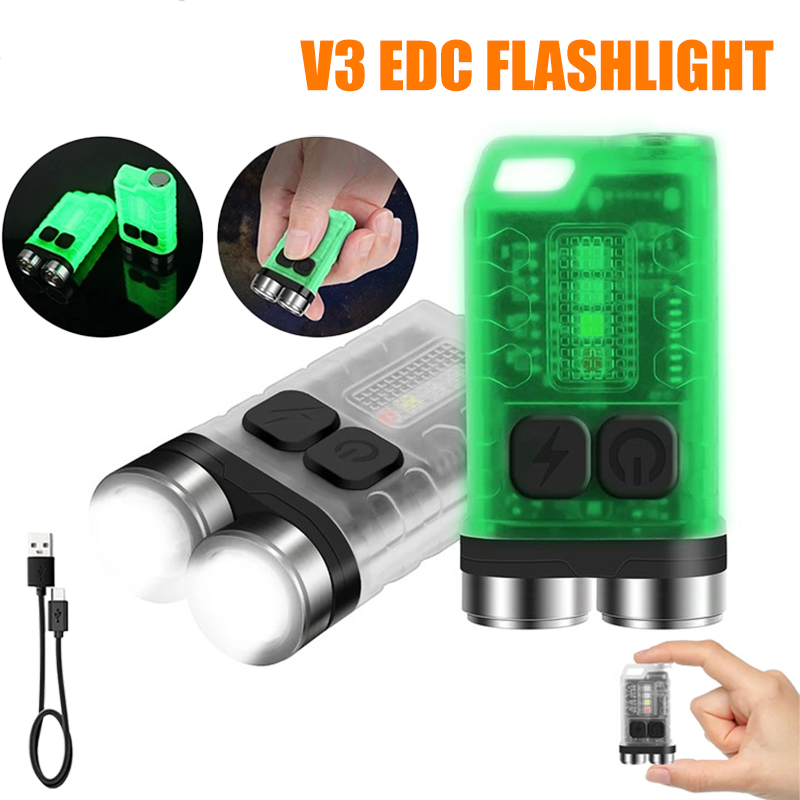 Fishing Light - V3 EDC-zaklamp Mini-sleutelhanger 900LM Superheldere multifunctionele