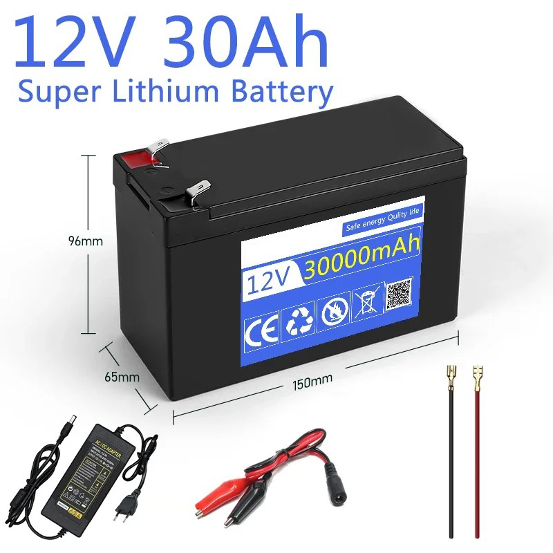 Fish Finder Charger - 12V 30Ah lithium 18650 deep-cycle batterij