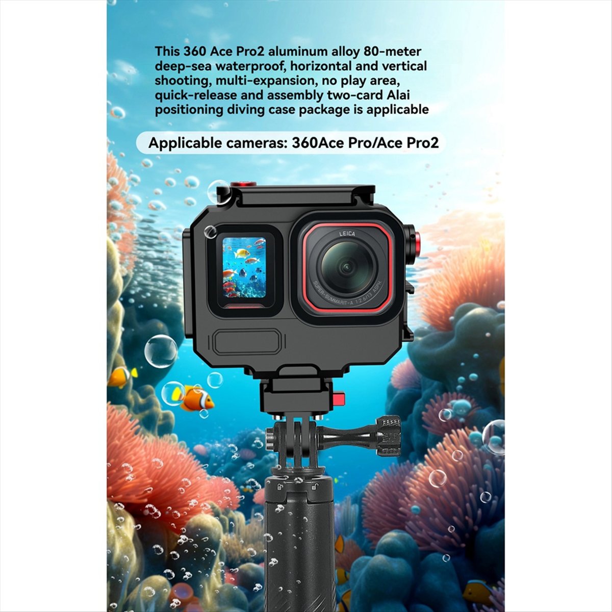 Underwater Camera - M05K 263FT/80M Waterdichte Case voor Insta360