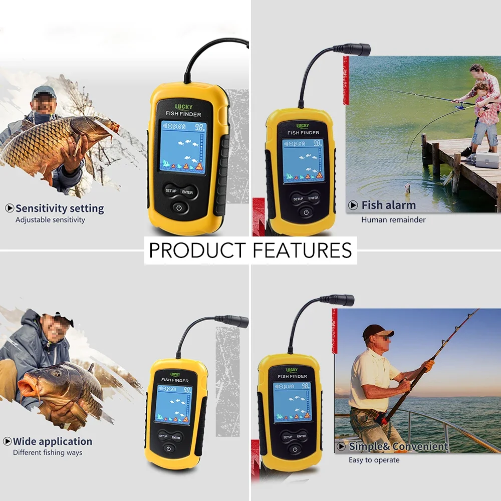Lucky LCD-kleurenscherm Draagb - Fish Finder Cable recensie en prijs