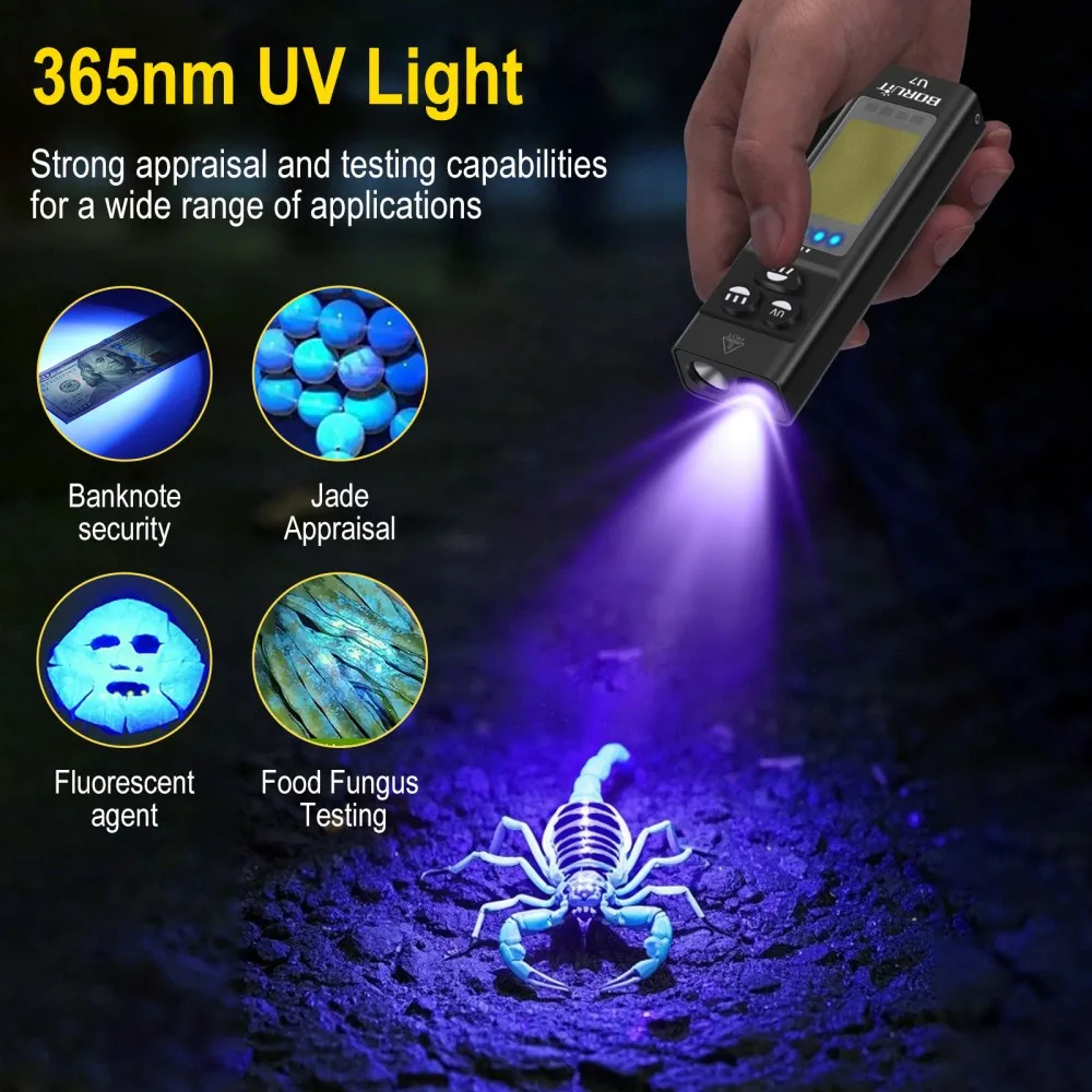 BORUiT U7 UV LED EDC Zaklamp 1 - Fishing Light recensie en prijs
