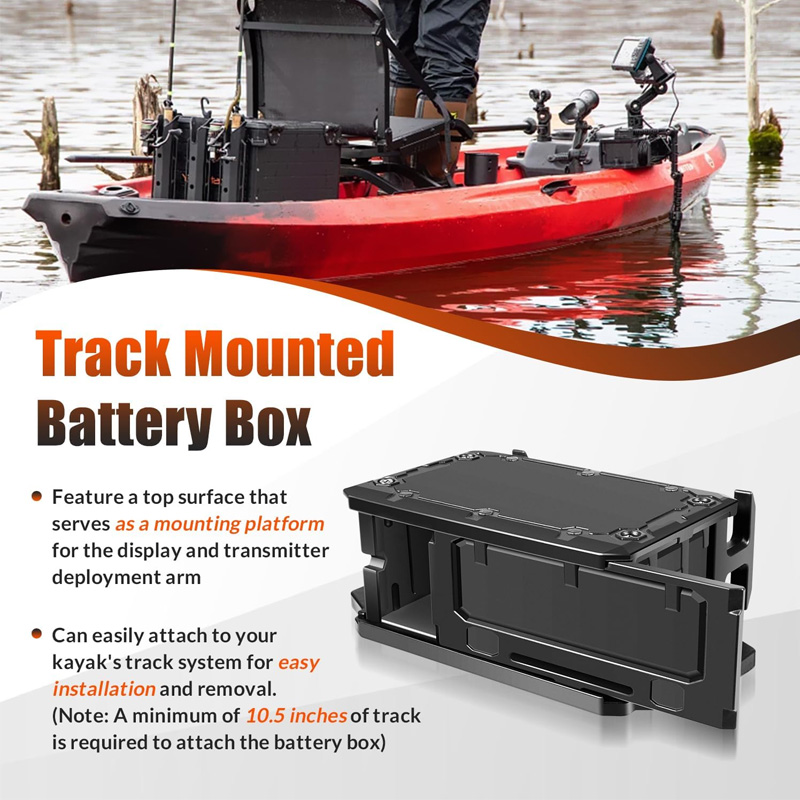 Op een spoor gemonteerde accub - Fish Finder recensie en prijs