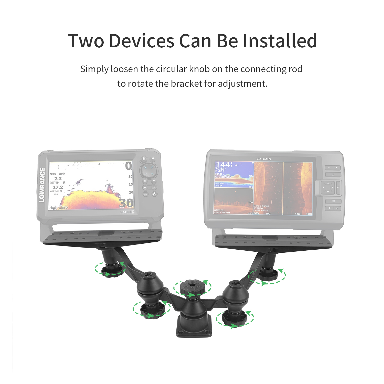 Horizontale dubbele arm viszoe - Fish Finder recensie en prijs
